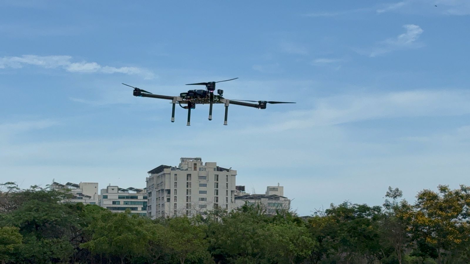Shadow flying over the IIT Madras Research Park campus